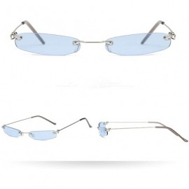 Oversized Sunglasses for Men Women Vintage Sunglasses Rimless Sunglasses Retro Glasses Eyewear Metal Sunglasses Hippie - E - ...