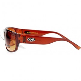 Rectangular HD High Definition Lens Sunglasses Biker Rectangular Frame UV 400 - Brown - CU186KZ6O4C $8.59