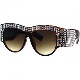 Oversized Womens Sunglasses Bold Thick Oversized Frame Silver Bling Decor UV 400 - Tortoise - C218OE4I9X3 $10.94