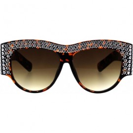 Oversized Womens Sunglasses Bold Thick Oversized Frame Silver Bling Decor UV 400 - Tortoise - C218OE4I9X3 $10.94