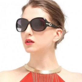Oversized Polarized HD Sunglasses for Women Polarized Metal Mirror UV 400 Lens Protection - Apricot - CU198O4LA03 $32.89