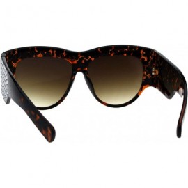 Oversized Womens Sunglasses Bold Thick Oversized Frame Silver Bling Decor UV 400 - Tortoise - C218OE4I9X3 $10.94