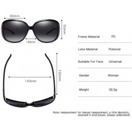 Oversized Polarized HD Sunglasses for Women Polarized Metal Mirror UV 400 Lens Protection - Apricot - CU198O4LA03 $16.66