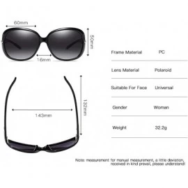 Oversized Polarized HD Sunglasses for Women Polarized Metal Mirror UV 400 Lens Protection - Apricot - CU198O4LA03 $32.89