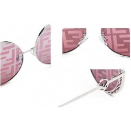 Round Fashion Metal Frame Sunglasses- Metal Round Retro Fashion Trend Sunglasses - E - CB18SMTYC5A $40.68