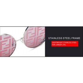 Round Fashion Metal Frame Sunglasses- Metal Round Retro Fashion Trend Sunglasses - E - CB18SMTYC5A $40.68
