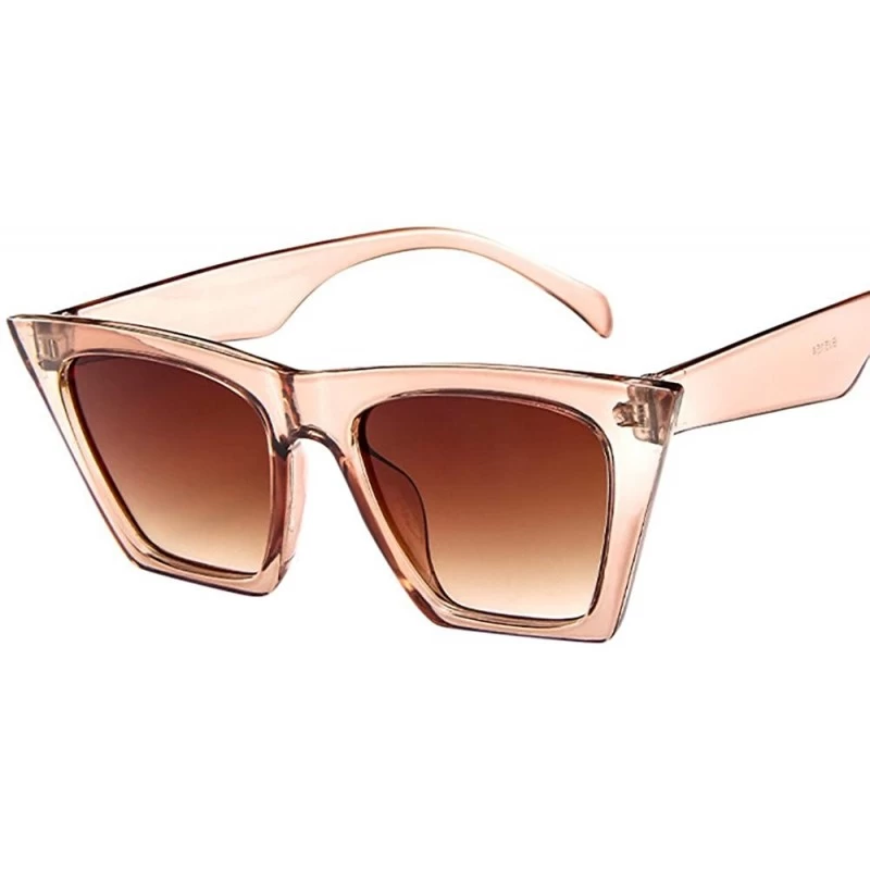 Oversized Unisex Vintage Retro Glasses Unisex Fashion Sunglasses Oversized Cat Eye Eyewear Glasses - Beige - CD1905L60TZ $18.11
