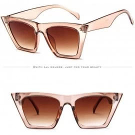 Oversized Unisex Vintage Retro Glasses Unisex Fashion Sunglasses Oversized Cat Eye Eyewear Glasses - Beige - CD1905L60TZ $18.11