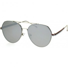 Sport Mens Luxury Designer Flat Lens Sport Metal Racer Sunglasses - Silver Mirror - CC184Y0WH3N $14.51