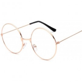 Round Unisex Fashion Classic Gold Metal Frame Glasses Women Classical Vintage Style Optical Round Reading - Gun - CF198AIH4C4...