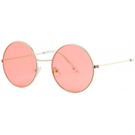 Oval Women Round Sunglasses Fashion Vintage Metal Frame Ocean Sun Glasses Shade Oval Female Eyewear - CP197Y7EGUY $13.60