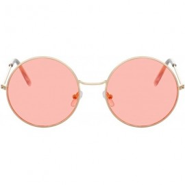 Oval Women Round Sunglasses Fashion Vintage Metal Frame Ocean Sun Glasses Shade Oval Female Eyewear - CP197Y7EGUY $13.60