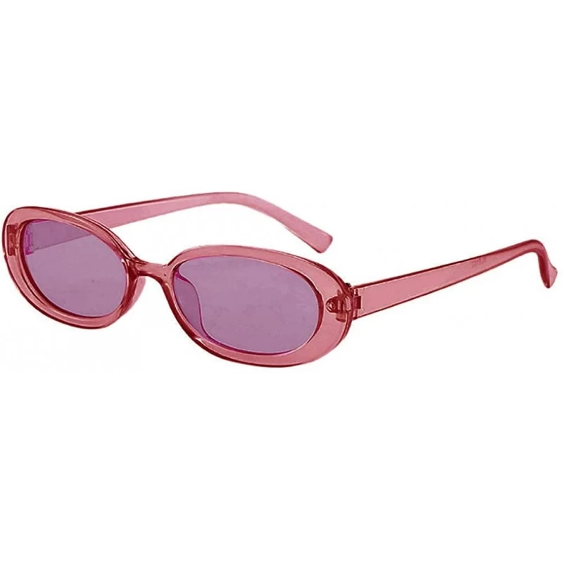 Rimless Vintage Polarized Sunglasses for Women - Oval Small Frame UV Protection Sun Glasses Retro Mirrored Lens Eyewear - CX1...