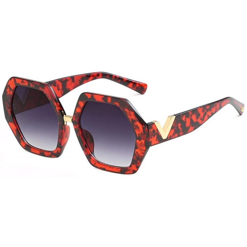 Oversized Women's Sunglasses Fashion Multilateral V-Leg Sunglasses Anti-ultraviolet - D - C918Q9E4QEQ $23.31