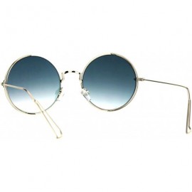 Round Womens Round Sunglasses Light Metal Circle Frame Mirror Lens UV 400 - Gold (Pink Mirror) - CM189QRUGSK $11.84