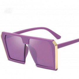 Sport Oversize Sunglasses Women Double Colors Fe Mirror Shades 2019 Vintage Brand Design Big Fe Sun Glasses Femme - 6 - CC18W...
