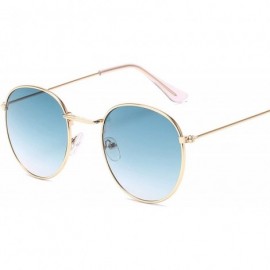 Round Round Retro Sunglasses Women Luxury Glasses Women/Men Small Mirror Oculos De Sol Gafas UV400 - Golddeepgreen - CS199CLO...