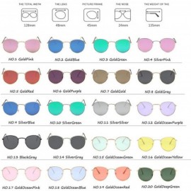 Round Round Retro Sunglasses Women Luxury Glasses Women/Men Small Mirror Oculos De Sol Gafas UV400 - Golddeepgreen - CS199CLO...