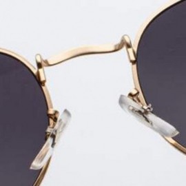 Round Round Retro Sunglasses Women Luxury Glasses Women/Men Small Mirror Oculos De Sol Gafas UV400 - Golddeepgreen - CS199CLO...