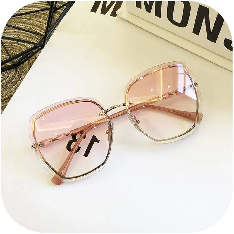 Square High Qulity Women RimlSquare Sunglasses Metal 2019 Shades Fashion Luxury Sexy Female Ladies Brown Eyewear - CL199C4TN2...