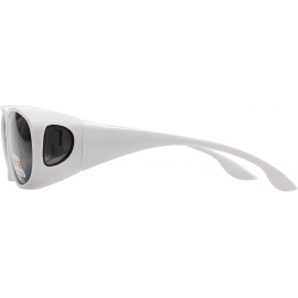 Oversized Polarized Fit Over Sunglasses for Women Men Fashion Over Glases for Myopic Lens White LSPZ3303 - CD17Y0T4M3Q $11.79