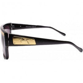 Rectangular Genuine Vintage 80s Deadstock Hip Hop Aviator Rectangle Sunglasses - Black - CR18UIOLZXC $14.95