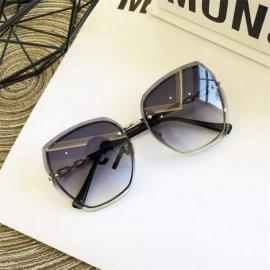 Square High Qulity Women RimlSquare Sunglasses Metal 2019 Shades Fashion Luxury Sexy Female Ladies Brown Eyewear - CL199C4TN2...