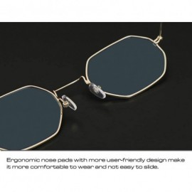 Oversized Small Round Vintage Mirror Lenses UV Protection Unisex Sunglasses by - Gold Gray - CB18TXSO624 $11.78