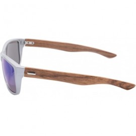 Wayfarer Real Bamboo Wooden Arms UV400 Sunglasses for Men or Women-6102 - Silver Frame- Rosewood Arms - CU18NUA5443 $9.20