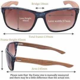 Wayfarer Real Bamboo Wooden Arms UV400 Sunglasses for Men or Women-6102 - Silver Frame- Rosewood Arms - CU18NUA5443 $9.20