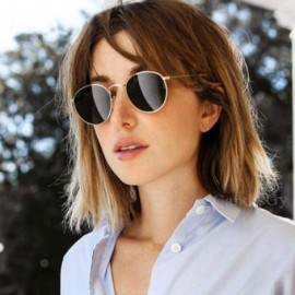 Aviator Women Men Round Sunglasses Brand Designer Red Yellow Sun Glasses Alloy Black - Blue - CF18XNH0N5M $10.85