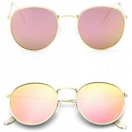 Aviator Women Men Round Sunglasses Brand Designer Red Yellow Sun Glasses Alloy Black - Blue - CF18XNH0N5M $10.85