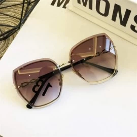 Square High Qulity Women RimlSquare Sunglasses Metal 2019 Shades Fashion Luxury Sexy Female Ladies Brown Eyewear - CL199C4TN2...