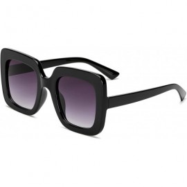 Oversized Fashion Oversized Square Sunglasses for Women with Flat Lens 66mm - Gray - CE18UZ4RYX0 $12.06