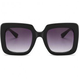Oversized Fashion Oversized Square Sunglasses for Women with Flat Lens 66mm - Gray - CE18UZ4RYX0 $12.06