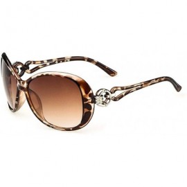 Oval Women Fashion Oval Shape UV400 Framed Sunglasses Sunglasses - Leopard - CG1993RH2M0 $13.98