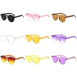 Round Unisex Fashion Candy Colors Round Outdoor Sunglasses Sunglasses - Brown - C4190KXWTQ3 $20.39