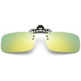 Goggle uv400 Polarized Sunglasses Clip on Myopia Glasses Clip-on Night Vision Glasses - Green Gold Mirror - CL18E9IGAIU $11.23
