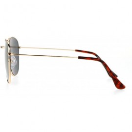Rectangular Retro Vintage Style Flat Lens Mirrored Mirror Lens Metal Rectangular Sunglasses - Gold Gold - C812FV98P7V $10.85