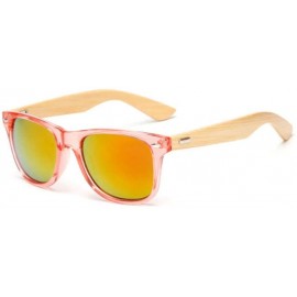 Square Wood Sunglasses Men Women Square Bamboo Women for Women Men Mirror Sunglasses Retro Fashion Sunglass - KP1501 C12 - CF...