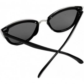 Oversized Women's Vintage Oversized Cat Eye Sunglasses Fashion Unisex Eye Glasses - Black - C0183MI49HG $19.62