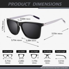 Square Polarized Sunglasses for Men Sports Sun Glasses Driving Cycling Fishing Shades - Black Frame/Grey Lens - CM18N6MK08N $...