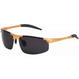 Rectangular Polarized Sunglasses Aluminum Magnesium Rectangular - CB18HQDXI0Y $20.70