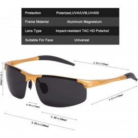 Rectangular Polarized Sunglasses Aluminum Magnesium Rectangular - CB18HQDXI0Y $20.70