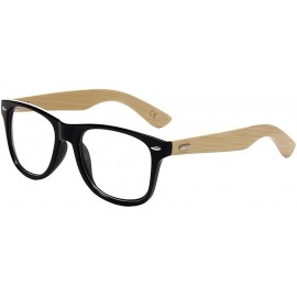 Wayfarer Prevent Radiation Classic Bamboo Wood Sunglasses - Transparent - CG17XX2XZKR $9.72