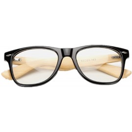 Wayfarer Prevent Radiation Classic Bamboo Wood Sunglasses - Transparent - CG17XX2XZKR $9.72