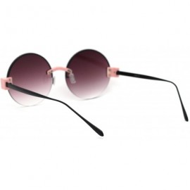 Round Womens Retro Exposed Lens Round Circle Lens 80s Sunglasses - Pink Black Smoke - CT18Y2WC77H $15.19