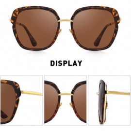 Shield Vintage Oversized Shield Frame Women's Polarized Sunglasses Holiday Sunglasses for Women with Gift Box O6371 - CM18Q5N...