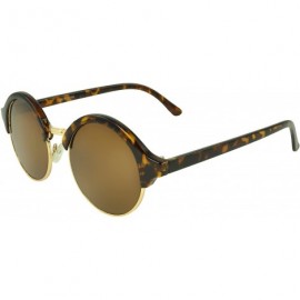 Round Vintage Retro Eyewear Blackwood Fashion Round Sunglasses - Brown Leopard - CX11I0I4GM9 $17.81