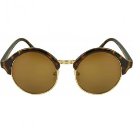 Round Vintage Retro Eyewear Blackwood Fashion Round Sunglasses - Brown Leopard - CX11I0I4GM9 $10.92